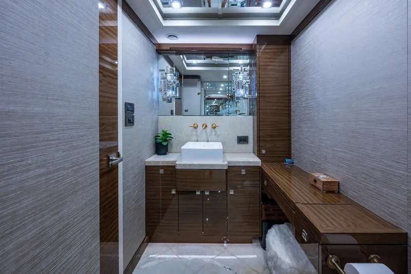 Slide: The Image of Luxurious bathroom interior of 2018 Cheoy Lee Bravo 78 Sport Motor Yacht. - 57