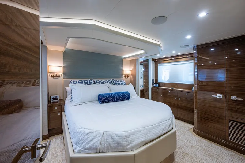 Slide: The Image of Luxurious bedroom interior of 2018 Cheoy Lee Bravo 78 Sport Motor Yacht. - 65