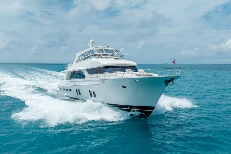 Slide: The Image of 2018 Cheoy Lee Bravo 78 Sport Motor Yacht cruising on open sea. - 7