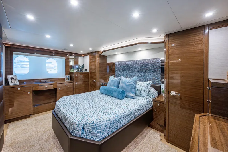 Slide: The Image of Luxurious bedroom interior of 2018 Cheoy Lee Bravo 78 Sport Motor Yacht. - 72