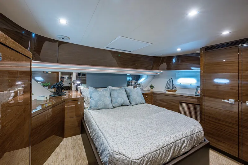 Slide: The Image of Luxurious bedroom interior of 2018 Cheoy Lee Bravo 78 Sport Motor Yacht. - 75