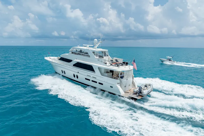 Slide: The Image of 2018 Cheoy Lee Bravo 78 Sport Motor Yacht cruising on open sea. - 8