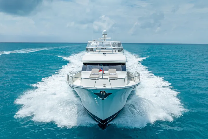 Slide: The Image of 2018 Cheoy Lee Bravo 78 Sport Motor Yacht cruising on open sea. - 9
