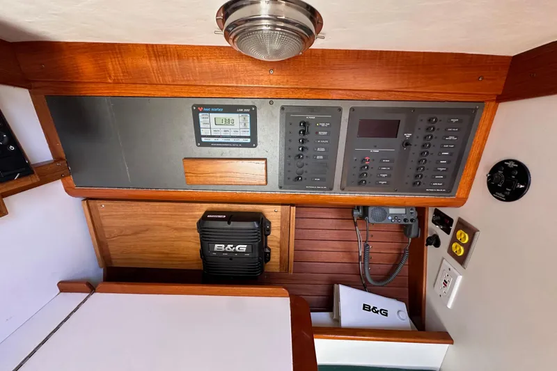 Slide: The Image of Electrical panel of a 1996 J Boats J/120 sailboat with B&G equipment. - 51