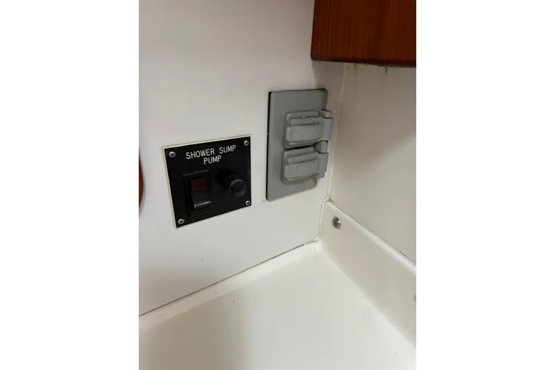 Slide: The Image of Shower sump pump switch on 1996 J Boats J/120 yacht interior. - 71