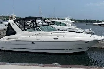 The Image of 2005 Cruisers Yachts 320 Express docked at marina, side view. - 0