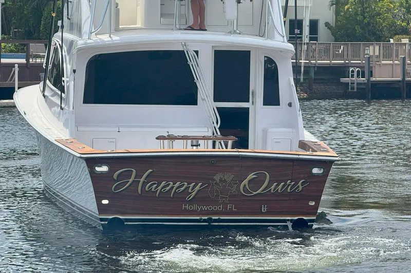 Slide: The Image of 1997 Ocean Yachts 48 Super Sport boat named "Happy Ours" in Hollywood, FL marina. - 47