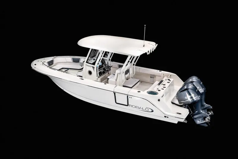Slide: The Image of Manufacturer Provided Image: 2020 Robalo R272 Center Console boat with dual outboard engines. - 44