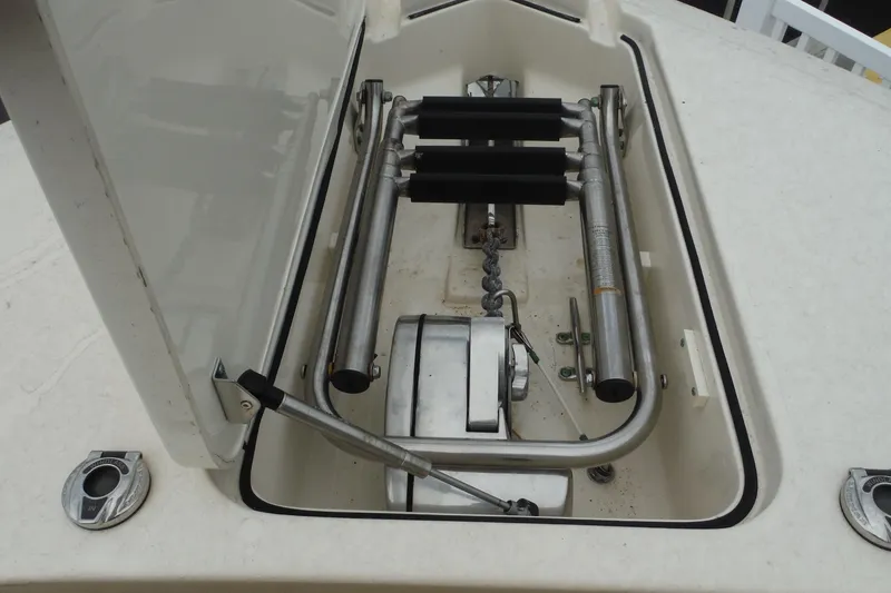 Slide: The Image of Anchor storage compartment on a 2017 Scout 255 Dorado boat. - 10