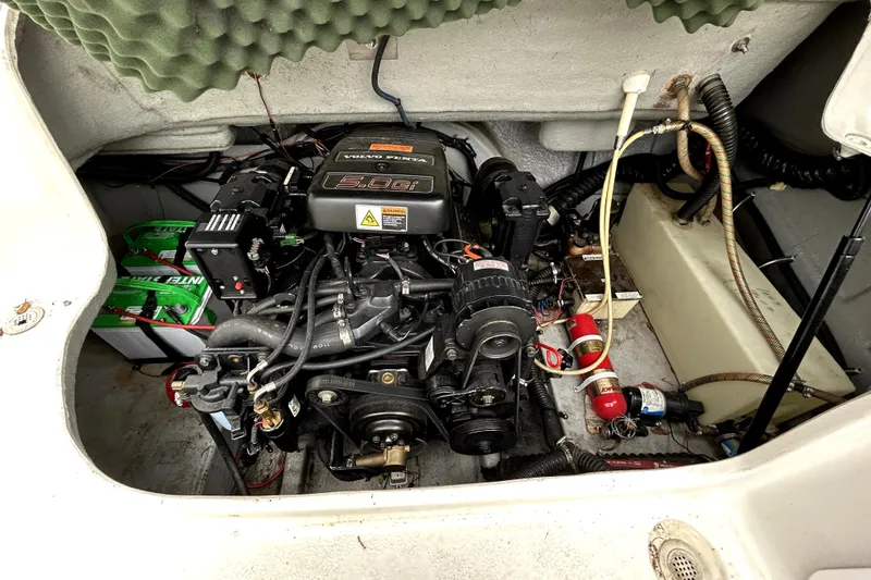 Slide: The Image of Engine compartment of a 2001 Crownline 239 DB boat with Volvo Penta 5.0Gi engine. - 37