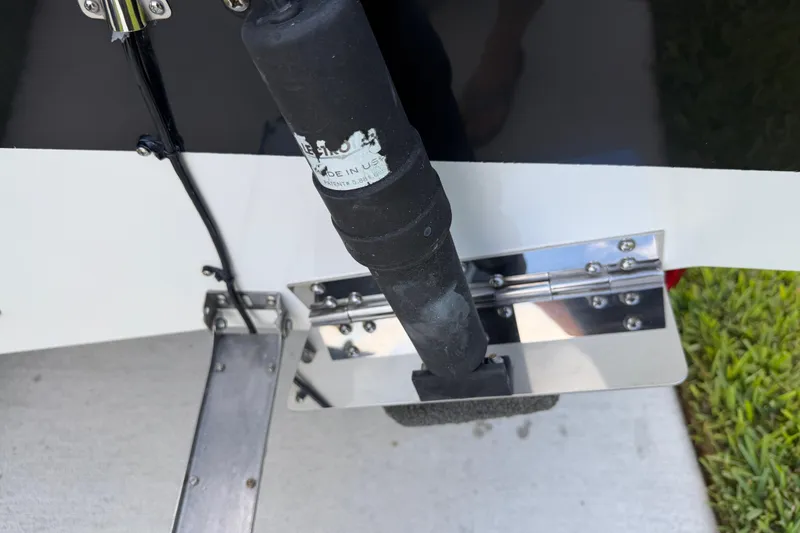 Slide: The Image of Close-up of a 2016 Sportsman Heritage 231 Center Console boat component. - 12