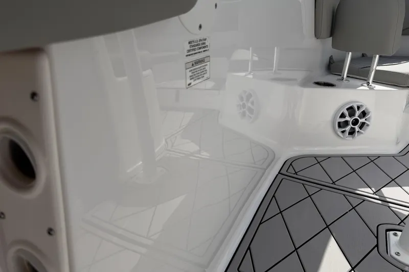 Slide: The Image of 2016 Sportsman Heritage 231 Center Console interior with speakers and seating. - 87