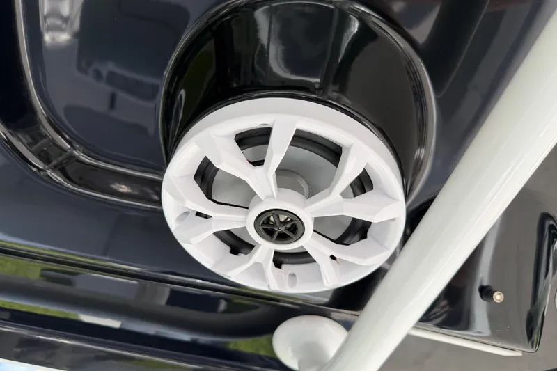 Slide: The Image of Close-up of a speaker on a 2016 Sportsman Heritage 231 Center Console boat. - 90