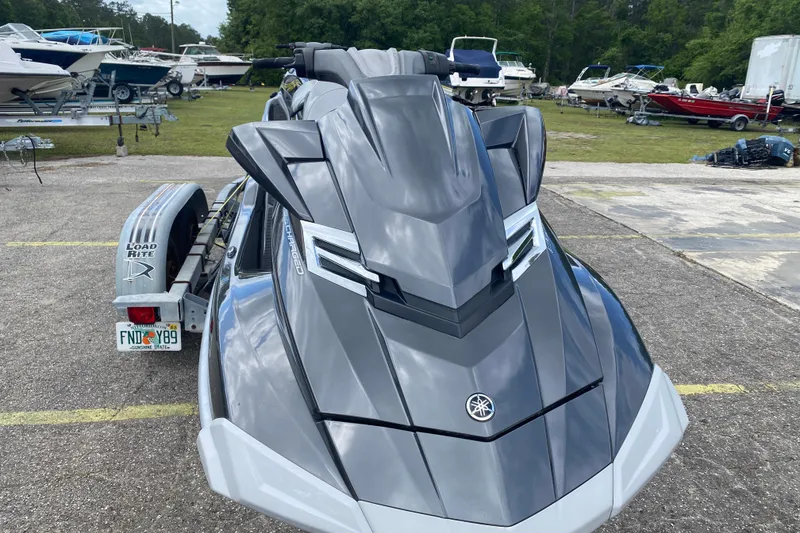 Slide: The Image of 2013 Yamaha WaveRunner FX Cruiser SHO on trailer in parking lot. - 3