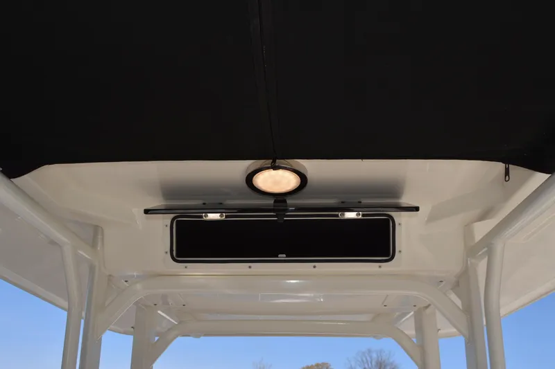 Slide: The Image of Boston Whaler 270 Dauntless 2021 boat interior ceiling with light fixture. - 36