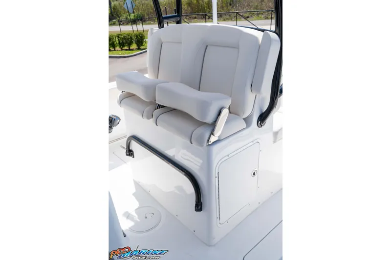 Slide: The Image of 2025 Sea Hunt Gamefish 28 Forward Seating with cushioned helm seats. - 16