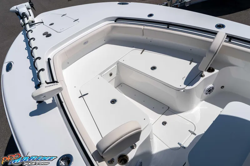 Slide: The Image of 2025 Sea Hunt Gamefish 28 Forward Seating boat with spacious deck and seating area. - 22