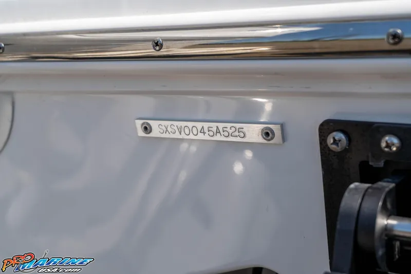 Slide: The Image of 2025 Sea Hunt Gamefish 28 Forward Seating boat identification plate. - 32