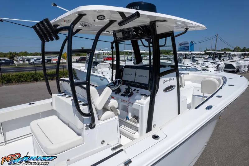 Slide: The Image of 2025 Sea Hunt Gamefish 28 Forward Seating boat with advanced Garmin navigation system. - 48