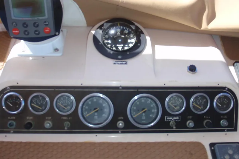 Slide: The Image of 1985 Ocean Alexander Europa Upper Helm Gauges - 25