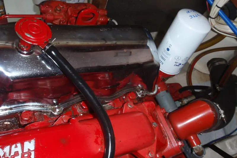 Slide: The Image of 1985 Ocean Alexander Europa Starboard Engine - 77