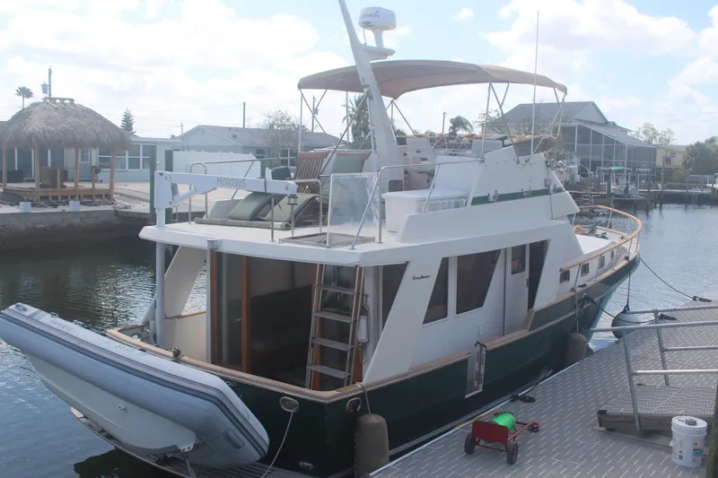 Slide: The Image of 1985 Ocean Alexander Europa & inflatable dinghy. - 84