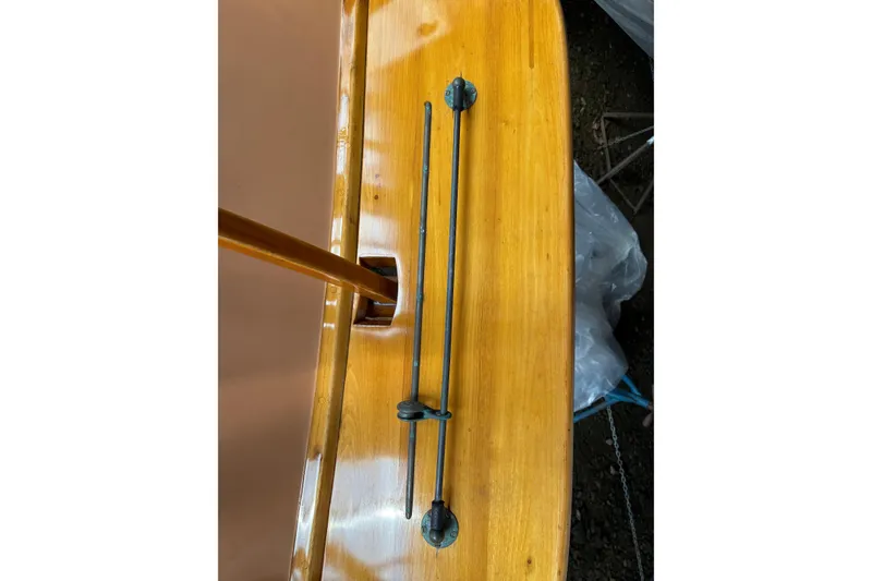 Slide: The Image of Close-up of a 1982 Herreshoff 12-1/2 boat, wooden deck. - 13