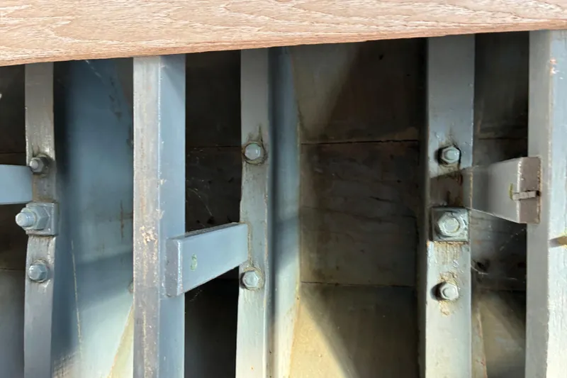 Slide: The Image of Close-up of Herreshoff 12.5 footer's wooden and metal structural components, 1982 model. - 29