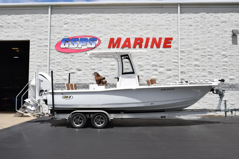 The Image of 2024 Sea Hunt BX 25 FS boat on trailer at GSPS Marine dealership. - 1