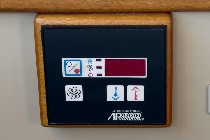 Slide: The Image of Marine air systems control panel on 1987 Grand Banks 46 Classic yacht. - 34