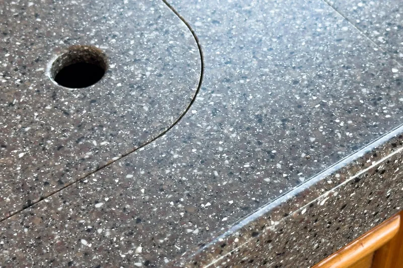 Slide: The Image of Granite countertop detail on 1987 Grand Banks 46 Classic yacht. - 44