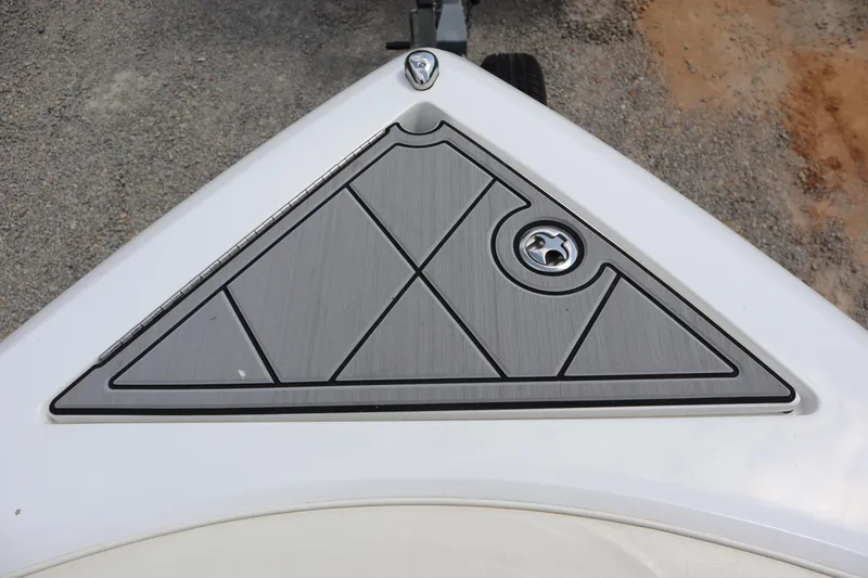 Slide: The Image of Bow of 2012 Cobalt A25 boat with geometric deck design. - 7