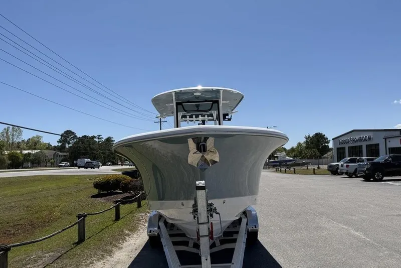 Slide: The Image of 2026 Sea Hunt Gamefish 30 with twin 350 V6 engines at marine service center. - 17