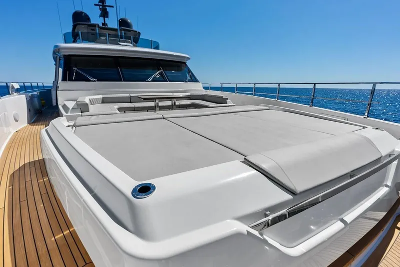 Slide: The Image of Luxurious 2022 Custom Line Navetta 33 yacht with spacious deck and ocean view. - 38