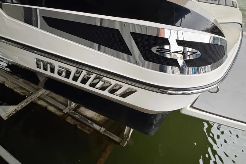 Slide: The Image of 2011 Malibu Wakesetter 247 LSV boat, close-up of rear branding and design. - 6