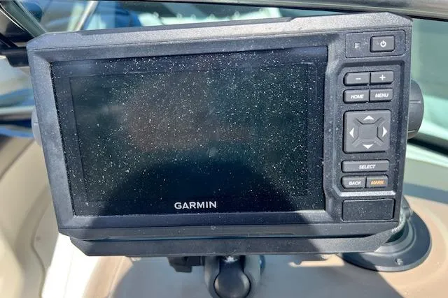 Slide: The Image of Garmin navigation system on 2012 Sea Ray 220 Sundeck boat dashboard. - 6