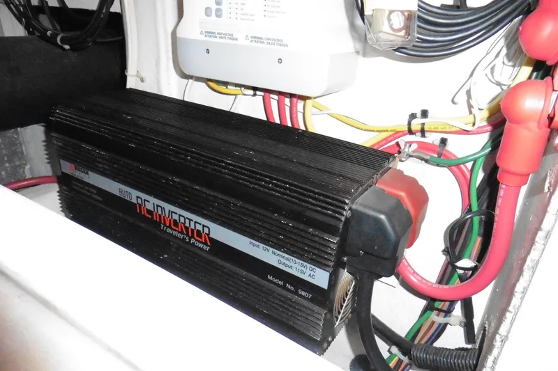 Slide: The Image of Inverter setup in 2000 Bayliner 3988 Command Bridge Motoryacht engine room. - 27