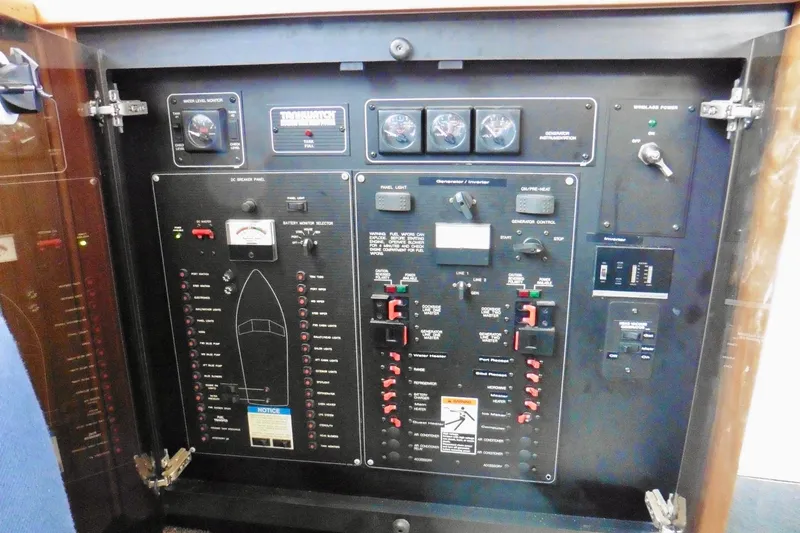 Slide: The Image of Electrical control panel of 2000 Bayliner 3988 Command Bridge Motoryacht. - 40