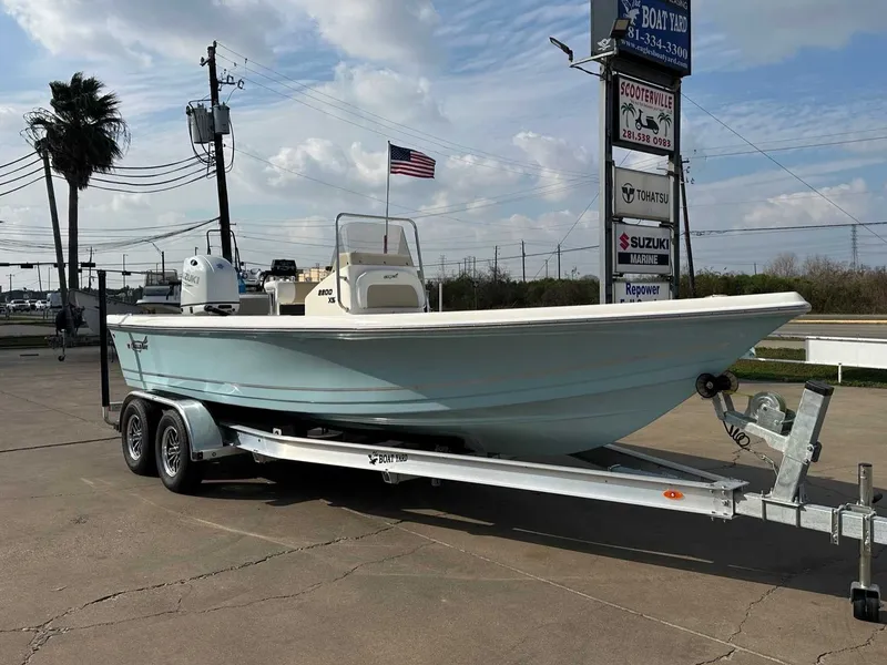 Slide: The Image of 2026 Bulls Bay 2200 XS boat on trailer outdoors. - 7