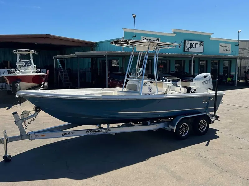 The Image of 2026 Bulls Bay 2200 XS boat on trailer outside workshop. - 1