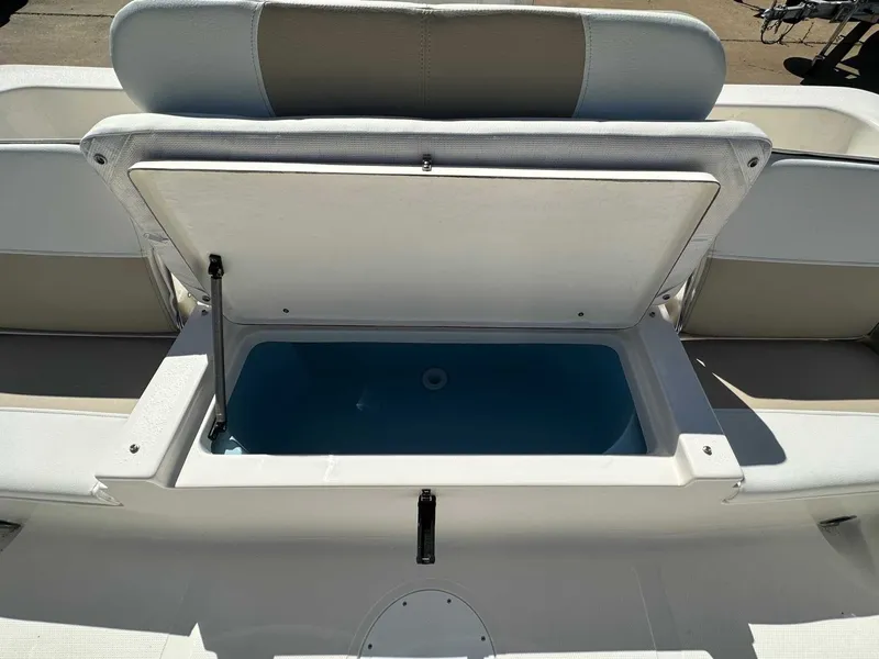 Slide: The Image of Bulls Bay 2200 XS 2026 boat with open storage compartment. - 21