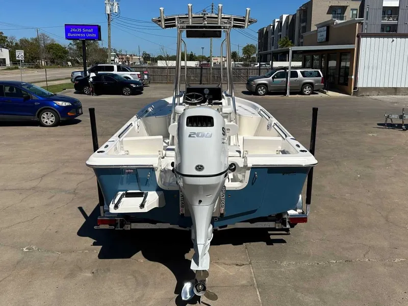 Slide: The Image of 2026 Bulls Bay 2200 XS boat in parking lot, rear view. - 4
