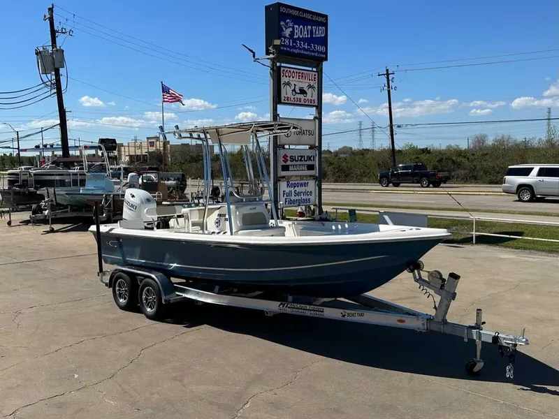Slide: The Image of 2026 Bulls Bay 2200 XS boat on trailer outdoors. - 6