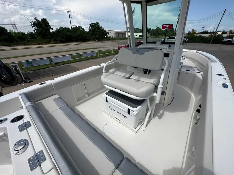 Slide: The Image of Interior view of 2026 Sailfish 232 CC boat with seating area. - 17