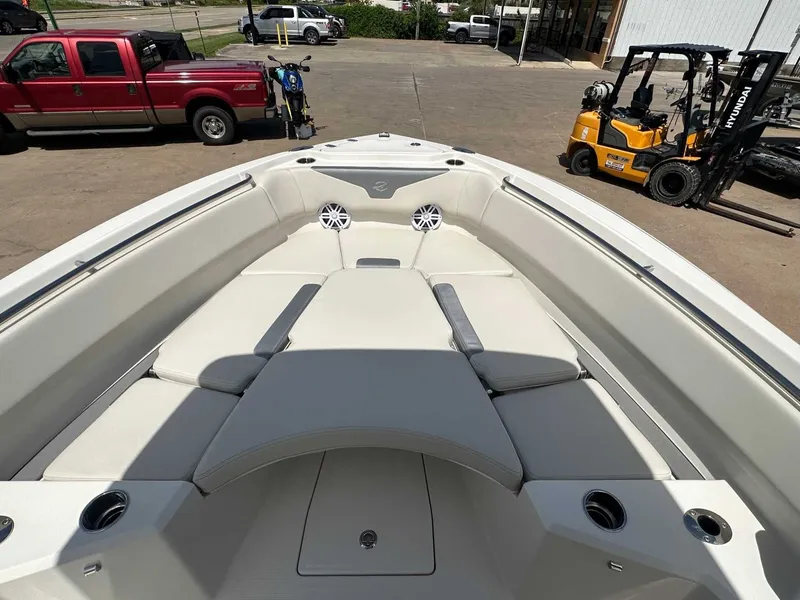 Slide: The Image of Interior view of 2026 Sailfish 232 CC boat with seating area. - 25