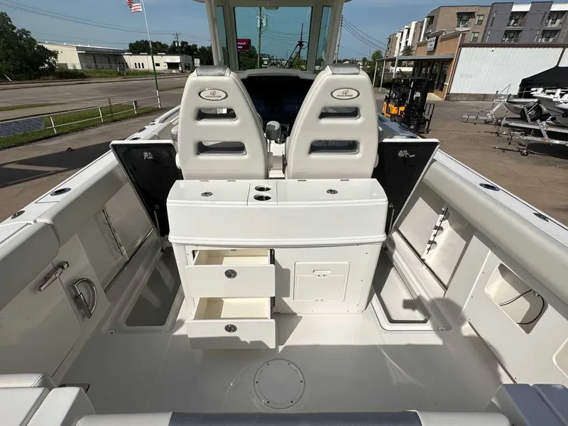 Slide: The Image of Interior of Sailfish 272 CC boat, 2026 model, featuring storage and seating. - 22
