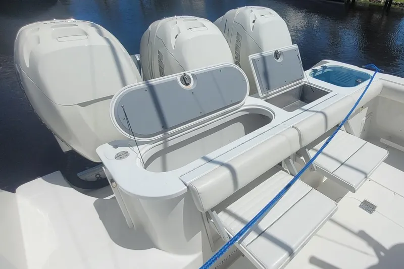 Slide: The Image of 2009 Everglades 350 Center Console dashboard with navigation and control panels. - 14