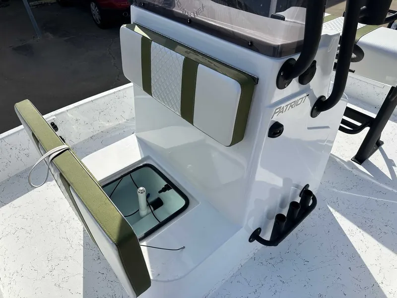Slide: The Image of 2026 Freedom PATRIOT boat with storage and cushioning. - 16