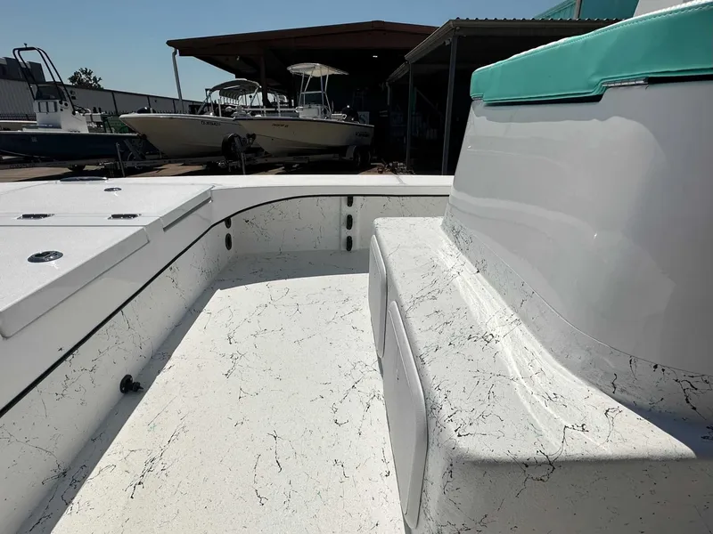 Slide: The Image of Interior of a 2026 Freedom Warrior boat with modern design. - 22