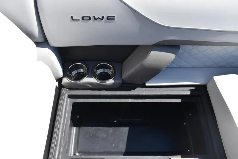 Slide: The Image of Interior of 2026 Lowe SS 230 boat with cup holders and storage compartment. - 12